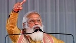 Prime Minister Narendra Modi addresses the crowd during an election campaign rally for Assam Assembly polls, in Bihpuria on Wednesday. (ANI Photo)