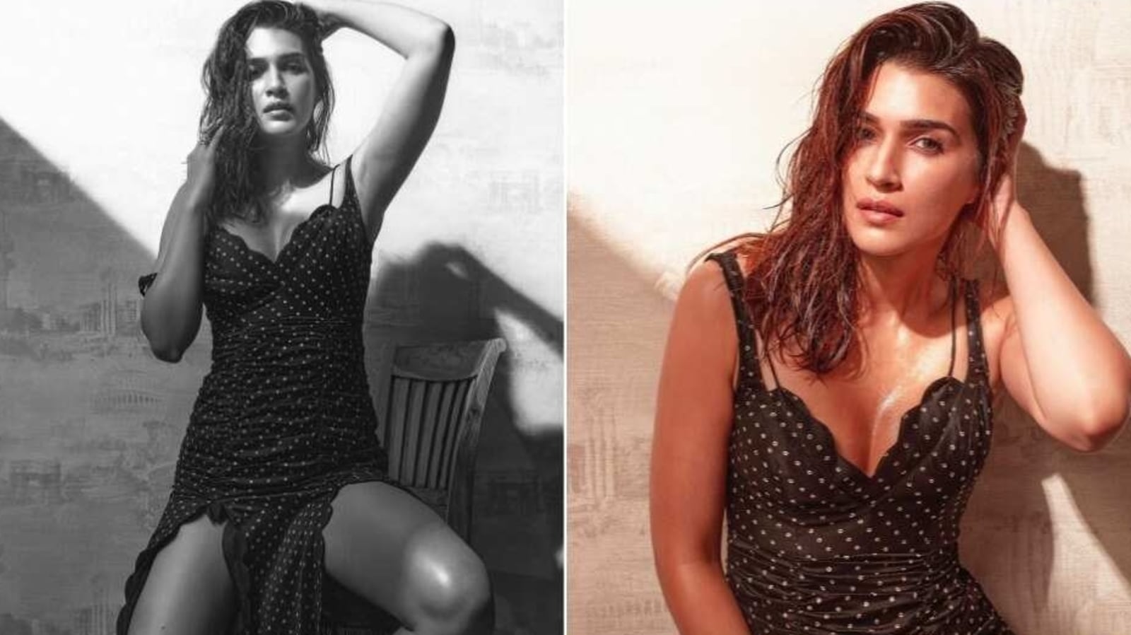 Kriti Sanon Sexy Desi Porn - Kriti Sanon adds a sensual vibe to boho beachwear in polka-dot double slit  dress | Fashion Trends - Hindustan Times