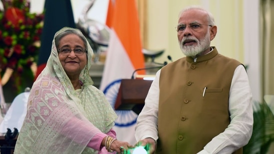Modi would be received by Hasina at Dhaka's Hazrat Shahjalal International Airport on Friday morning. (HT Photo/Mohd Zakir) Modi would be received by Hasina at Dhaka's Hazrat Shahjalal International Airport on Friday morning. (HT Photo/Mohd Zakir)