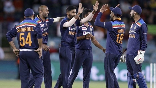 Jasaprit Bumrah celebrates with Indian team Jasaprit Bumrah celebrates with Indian team