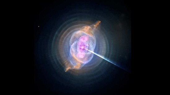 The image is a screenshot from the video of Cat's Eye Nebula shared by Nasa.(Instagram/@nasachandraxray)