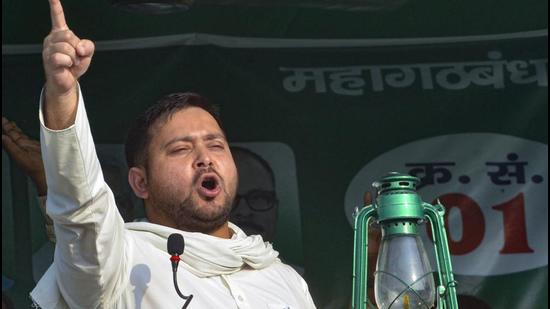 Leader of the Opposition Tejashwi Prasad Yadav on Thursday said the shutdown had been called against the autocratic attitude of chief minister Nitish Kumar and the way police were allowed entry into the Assembly to evict legislators protesting against the Bill. (PTI PHOTO.) Leader of the Opposition Tejashwi Prasad Yadav on Thursday said the shutdown had been called against the autocratic attitude of chief minister Nitish Kumar and the way police were allowed entry into the Assembly to evict legislators protesting against the Bill. (PTI PHOTO.)
