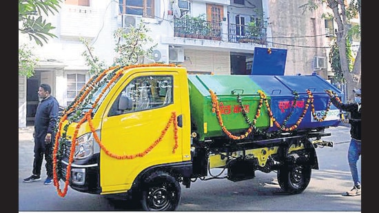 In the first phase, MC had deployed its 93 garbage collection vehicles in Sectors 1 to 30. (Keshav Singh/HT) In the first phase, MC had deployed its 93 garbage collection vehicles in Sectors 1 to 30. (Keshav Singh/HT)