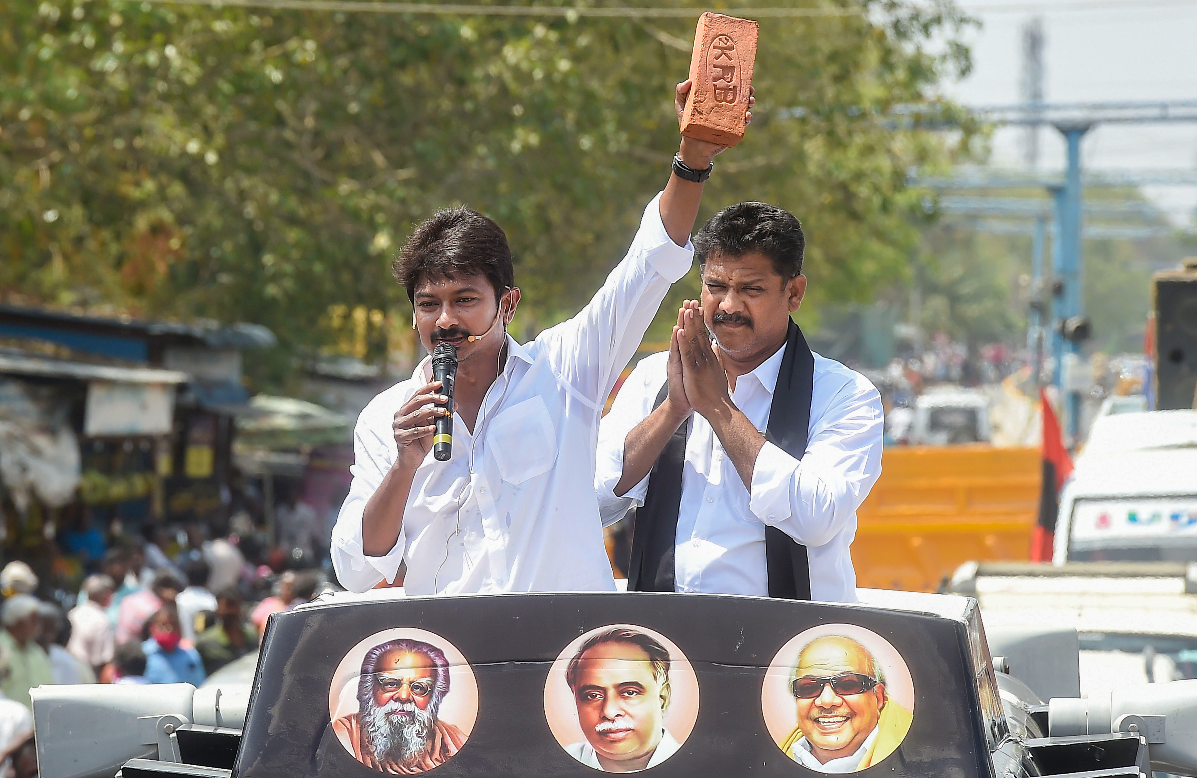 Udhayanidhi Stalin also hit out at Palaniswami in light of his treatment of Jayalalitha’s aide Sasikala. (PTI Photo) (PTI)