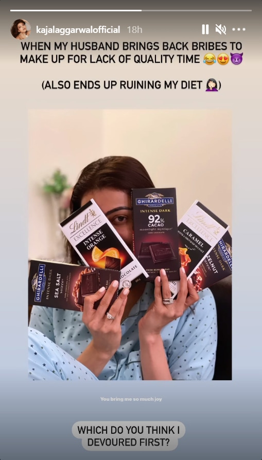 Kajal Aggarwal's Instagram story.