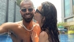 Hardik Pandya and Natasa Stankovic in a sunkissed picture. Hardik Pandya and Natasa Stankovic in a sunkissed picture.