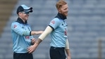 Pune: England cricketers Ben Stokes and Eoin Morgan celebrate(PTI) Pune: England cricketers Ben Stokes and Eoin Morgan celebrate(PTI)