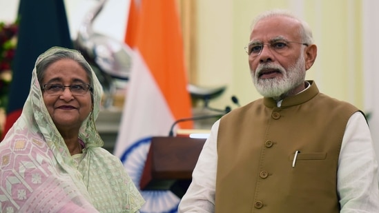 PM Modi (right) and Bangladesh PM Sheikh Hasina (HT Photo/Mohd Zakir) PM Modi (right) and Bangladesh PM Sheikh Hasina (HT Photo/Mohd Zakir)