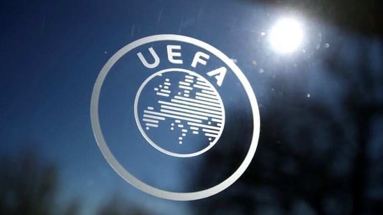 General view of the UEFA logo at UEFA Headquarters(REUTERS)