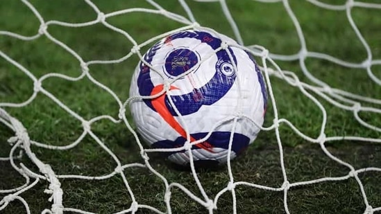 General view of the match ball (Pool via REUTERS)