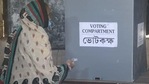 First phase of West Bengal assembly election at a polling booth in Midnapore district on March 27, 2021. (Samir Jana/HT Photo )