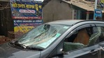 BJP leader Soumendu Adhikar's damaged car (ANI)