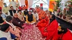 Mahant Narendra Giri Maharaj, Head of Niranjani Akhara, during a meeting with officials, in Haridwar, Thursday, March 25, 2021. (PTI) Mahant Narendra Giri Maharaj, Head of Niranjani Akhara, during a meeting with officials, in Haridwar, Thursday, March 25, 2021. (PTI)