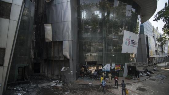 On Thursday night around 11.45pm, a level-four fire was reported at the ground-plus-three Dreams Mall in which nine patients lost their lives at Sunrise Hospital on the third floor of the mall. (Pratik Chorge/HT Photo) On Thursday night around 11.45pm, a level-four fire was reported at the ground-plus-three Dreams Mall in which nine patients lost their lives at Sunrise Hospital on the third floor of the mall. (Pratik Chorge/HT Photo)