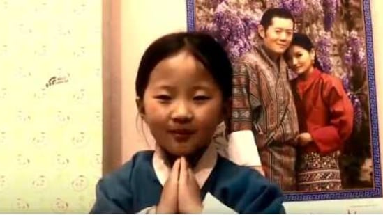 The image shows child artist Khenrab Yeedzin Syelden from Bhutan. (Twitter/@RuchiraKamboj)