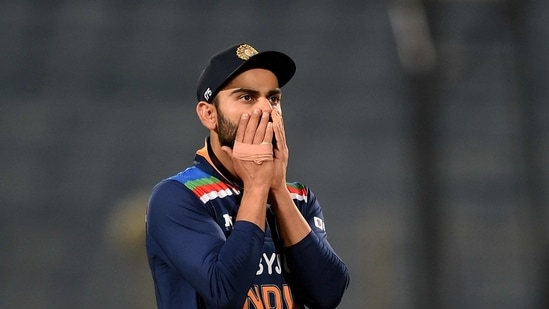 Indian skipper Virat Kohli during 2nd One Day International between India and England at Maharashtra Cricket Association Stadium in Pune, Friday, March 26, 2021.(PTI)