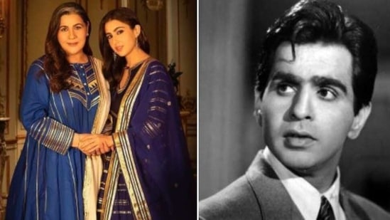 Amrita Singh's grand aunt Begum Para was married to Dilip Kumar's brother Nasir Khan. 