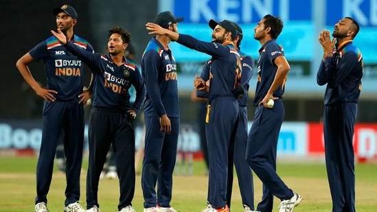 Indian players react during the second ODI on Friday. (BCCI)