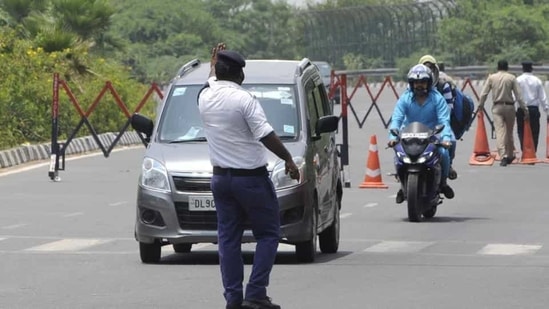 As the festival of Holi will be celebrated on Monday, elaborate traffic arrangements have been made to ensure the safety of motorists on roads. (Sunil Ghosh / Hindustan Times (Representative))