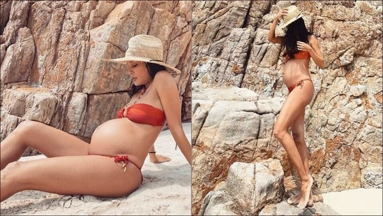 Third time pregnant Lisa Haydon sets Internet ablaze with her ‘Beach bod 2021’(Instagram/lisahaydon)