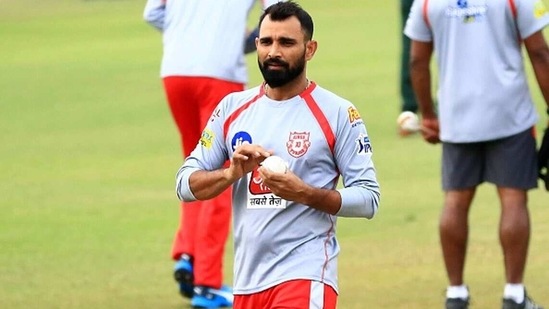 Mohammed Shami in the nets for Punjab Kings last season. (Punjab Kings/Twitter)