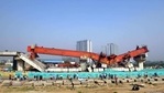 Two large concrete slabs of around 40 metres each at the under-construction Dwarka expressway collapsed on Sunday near Daulatabad Chowk in Gurugram.(HT Photo) Two large concrete slabs of around 40 metres each at the under-construction Dwarka expressway collapsed on Sunday near Daulatabad Chowk in Gurugram.(HT Photo)