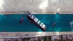 This satellite image from Maxar Technologies shows the cargo ship MV Ever Given stuck in the Suez Canal near Suez, Egypt, on March 28, 2021.(AP) This satellite image from Maxar Technologies shows the cargo ship MV Ever Given stuck in the Suez Canal near Suez, Egypt, on March 28, 2021.(AP)