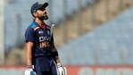 A dejected Virat Kohli after getting out. (BCCI) A dejected Virat Kohli after getting out. (BCCI)