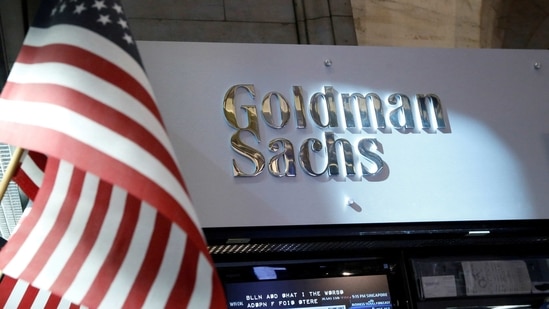 A view of the Goldman Sachs stall on the floor of the New York Stock Exchange. (REUTERS)