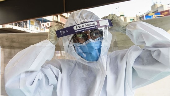 A total of 68,204 new Covid-19 infections were reported across India on Sunday, the highest single-day increase in cases since October 10, 2020.(AFP)