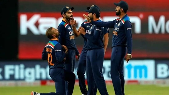 India captain Virat Kohli celebrates with his teammates. (BCCI)