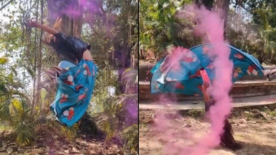 Holi 2021: The image shows snippets of Parul Arora's amazing festival routine. (Instagram/@parul_cutearora) Holi 2021: The image shows snippets of Parul Arora's amazing festival routine. (Instagram/@parul_cutearora)