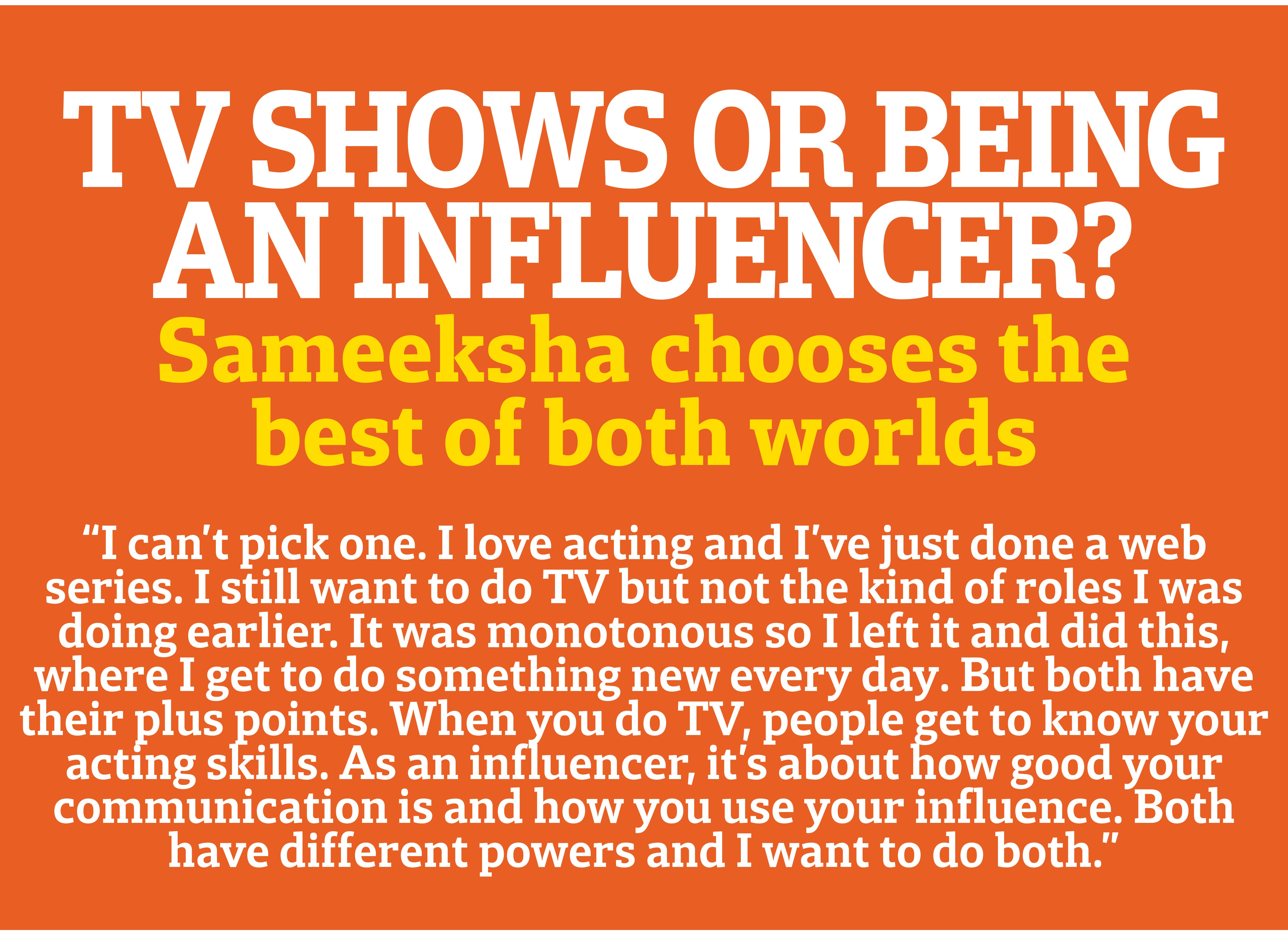 There’s a running joke in Sameeksha’s family that they can’t go anywhere with her as she is so popular. But that’s the case with most influencers today There’s a running joke in Sameeksha’s family that they can’t go anywhere with her as she is so popular. But that’s the case with most influencers today
