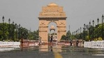 A mirage seen along Rajpath, as the temperature soared in New Delhi on May 24. The red category alert was issued for severe heatwave conditions on May 25 and 26. (Amal KS / HT Photo) A mirage seen along Rajpath, as the temperature soared in New Delhi on May 24. The red category alert was issued for severe heatwave conditions on May 25 and 26. (Amal KS / HT Photo)
