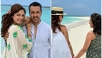 Dia Mirza shared photos from the Maldives with her husband, Vaibhav Rekhi, and his daughter. Dia Mirza shared photos from the Maldives with her husband, Vaibhav Rekhi, and his daughter.