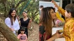 Shweta Tiwari and her children, Palak and Reyansh. Shweta Tiwari and her children, Palak and Reyansh.