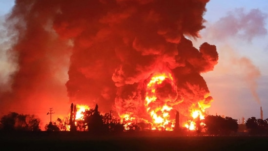 A massive fire rages at the Balongan refinery, operated by state oil company Pertamina, in Indramayu, West Java. (AFP) A massive fire rages at the Balongan refinery, operated by state oil company Pertamina, in Indramayu, West Java. (AFP)