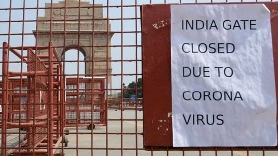 A public notice hangs outside India Gate during Janta Curfew proposed by Prime Minister Narendra Modi -- to prevent the spread of coronavirus, at Humanyun Road, in New Delhi, India, on Sunday, March 22, 2020.(Sushil Kumar/HT PHOTO) A public notice hangs outside India Gate during Janta Curfew proposed by Prime Minister Narendra Modi -- to prevent the spread of coronavirus, at Humanyun Road, in New Delhi, India, on Sunday, March 22, 2020.(Sushil Kumar/HT PHOTO)