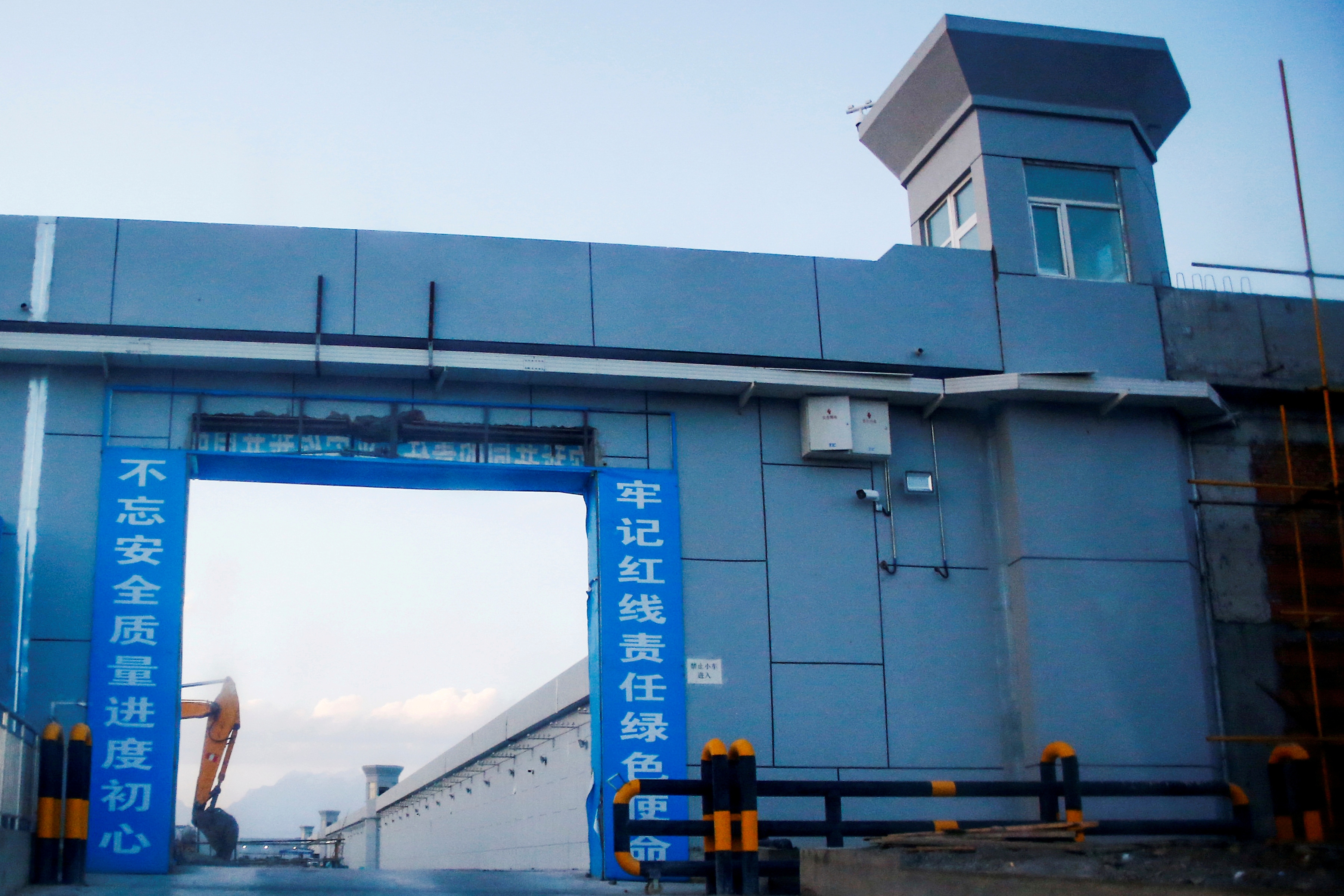 A gate of what is officially known as a vocational skills education centre is photographed in Dabancheng, in Xinjiang Uighur Autonomous Region, China. (Reuters)
