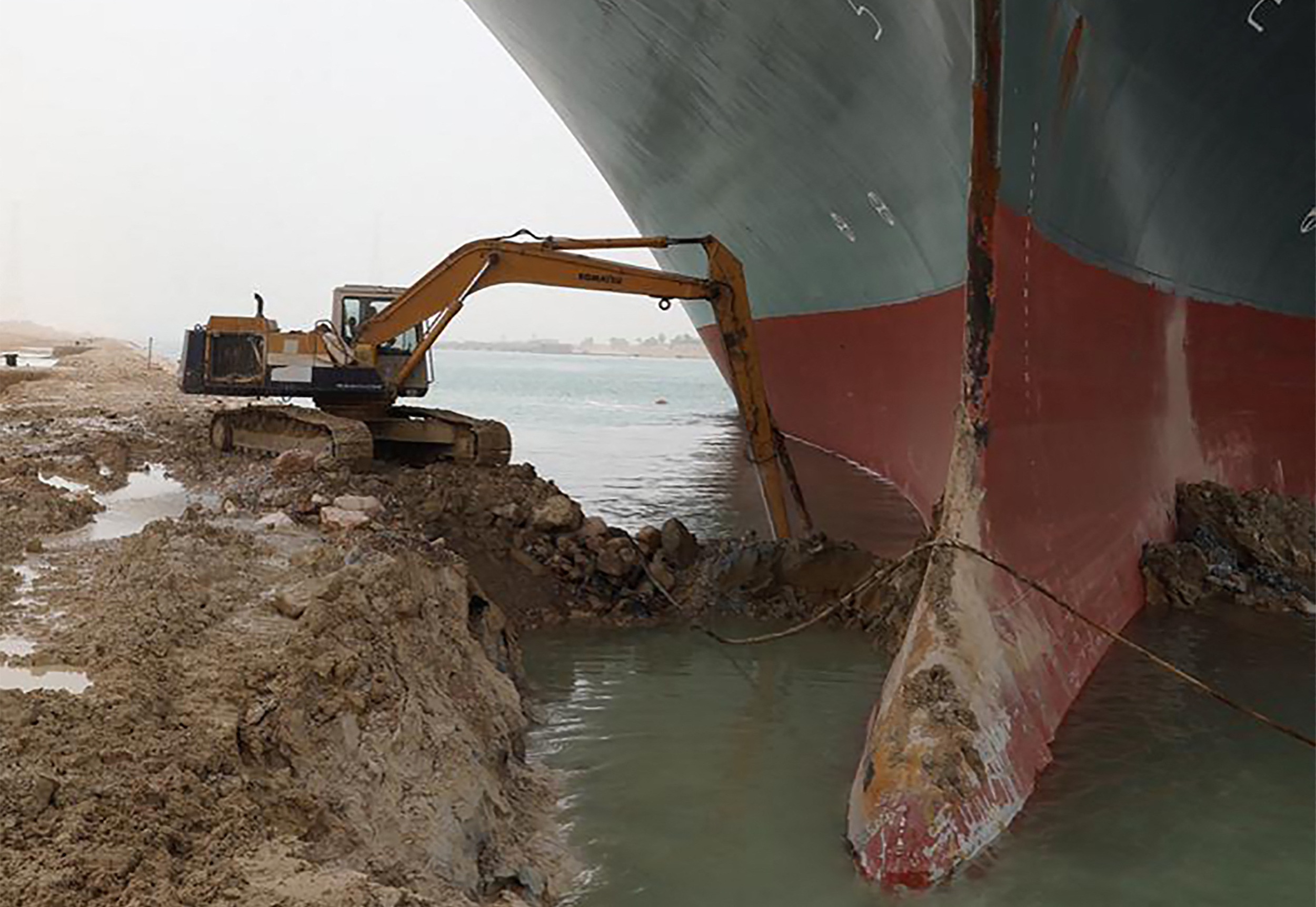 A handout picture released by the Suez Canal Authority shows Ever Given.(AFP) A handout picture released by the Suez Canal Authority shows Ever Given.(AFP)