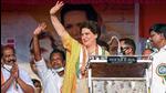 Congress General Secretary Priyanka Gandhi Vadra greets the crowd during an election rally at Venjaramoodu, ahead of the Kerala assembly polls, in Thiruvananthapuram on Tuesday. (PTI PHOTO.) Congress General Secretary Priyanka Gandhi Vadra greets the crowd during an election rally at Venjaramoodu, ahead of the Kerala assembly polls, in Thiruvananthapuram on Tuesday. (PTI PHOTO.)