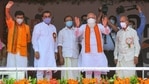 Prime Minister Narendra Modi at an election rally in Palakkad on Tuesday.(PTI) Prime Minister Narendra Modi at an election rally in Palakkad on Tuesday.(PTI)