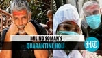 Milind Soman toasts Holi in quarantine, wife Ankita visits in PPE suit Milind Soman toasts Holi in quarantine, wife Ankita visits in PPE suit