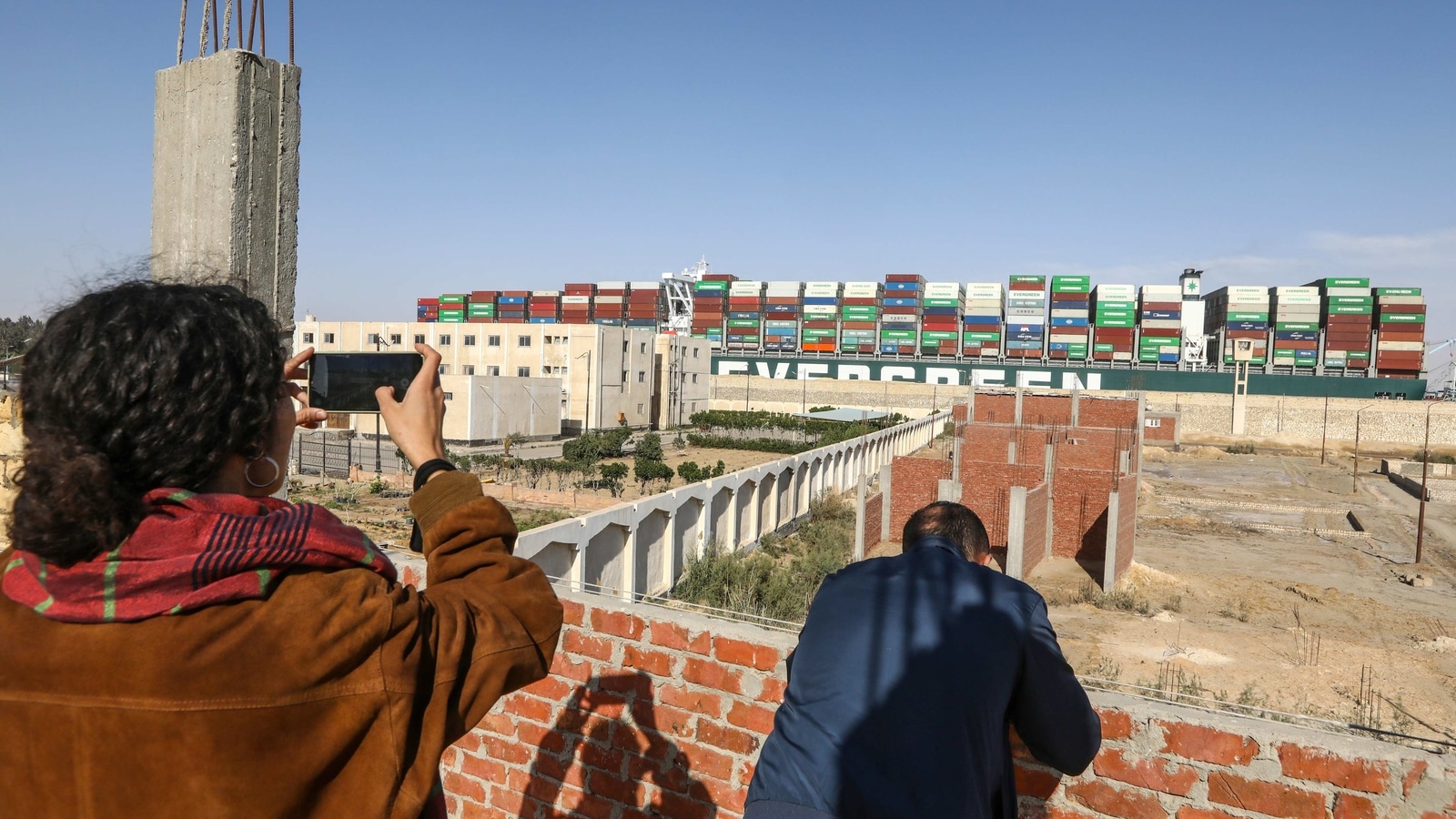 'Not seen anything like that before': Stuck ship brings Suez Canal village into limelight