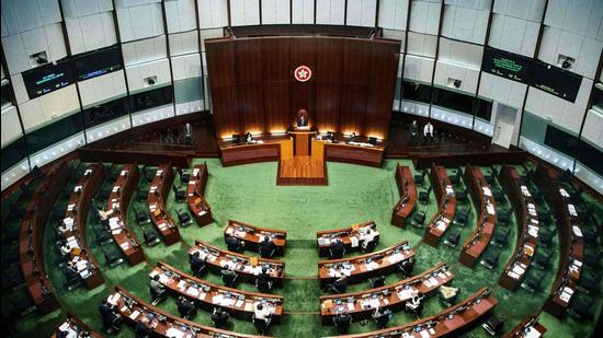 A file photo shows the main chamber of the Legislative Council in Hong Kong. (AFP) A file photo shows the main chamber of the Legislative Council in Hong Kong. (AFP)