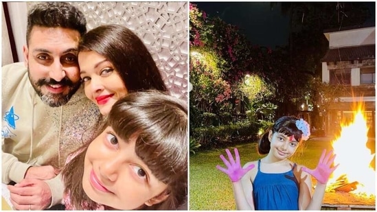 Aishwarya Rai celebrated Holi with her daughter Aaradhya.