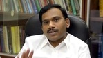 File photo: DMK leader A Raja during an interview with Hindustan Times. File photo: DMK leader A Raja during an interview with Hindustan Times.