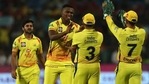 Lungi Ngidi celebrates during an IPL match(BCCI) Lungi Ngidi celebrates during an IPL match(BCCI)