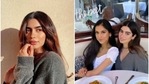 Khushi Kapoor with a friend in New York. Khushi Kapoor with a friend in New York.