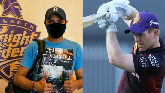 Harbhajan Singh and Eoin Morgan (Twitter) Harbhajan Singh and Eoin Morgan (Twitter)